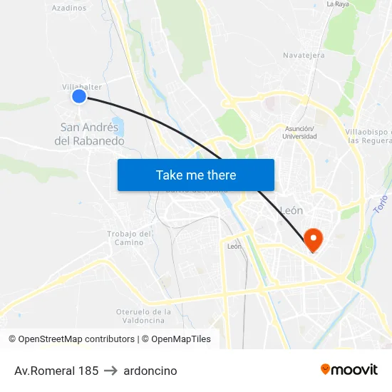 Av.Romeral 185 to ardoncino map