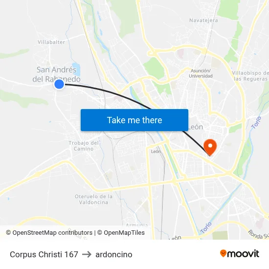 Corpus Christi 167 to ardoncino map