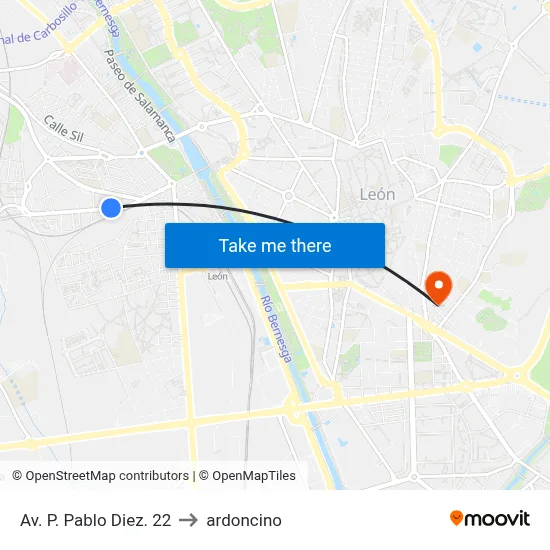 Av. P. Pablo Diez. 22 to ardoncino map