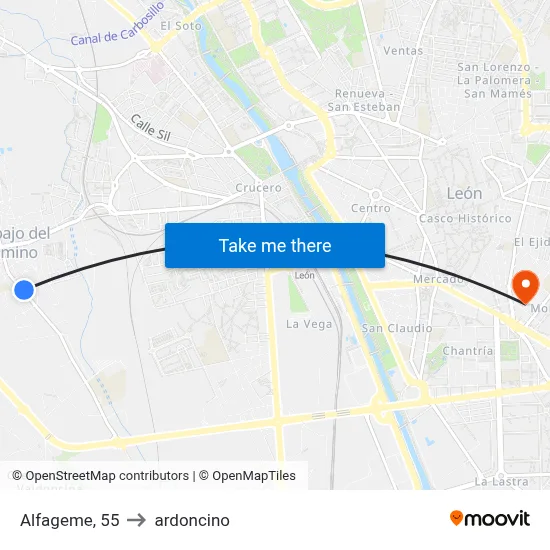 Alfageme, 55 to ardoncino map