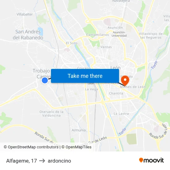 Alfageme, 17 to ardoncino map