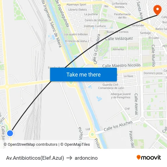 Av.Antibioticos(Elef.Azul) to ardoncino map