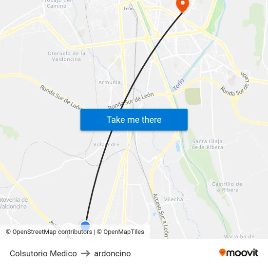 Colsutorio Medico to ardoncino map