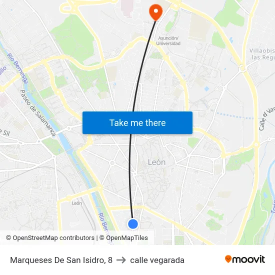 Marqueses De San Isidro, 8 to calle vegarada map