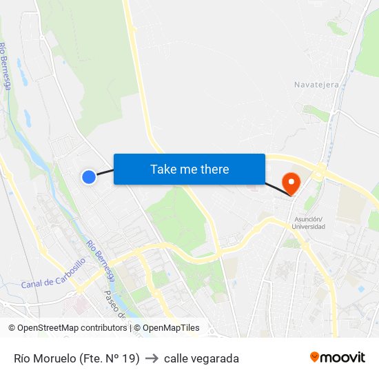 Río Moruelo (Fte. Nº 19) to calle vegarada map