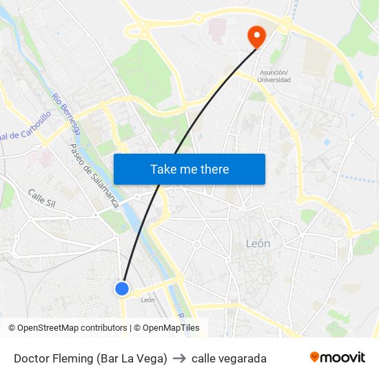 Doctor Fleming (Bar La Vega) to calle vegarada map