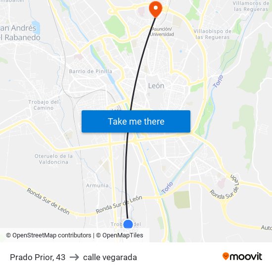 Prado Prior, 43 to calle vegarada map