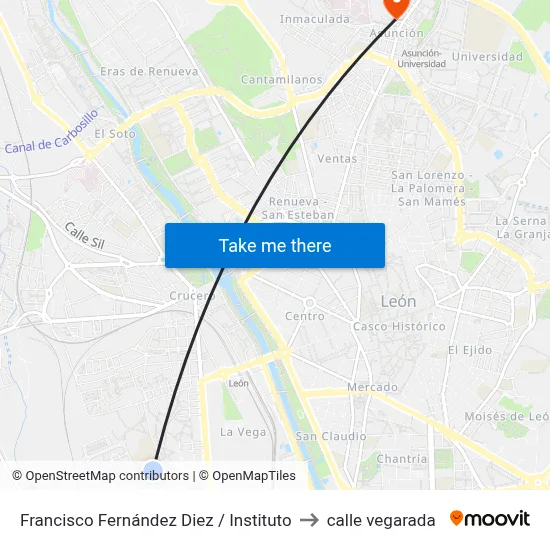 Francisco Fernández Diez / Instituto to calle vegarada map
