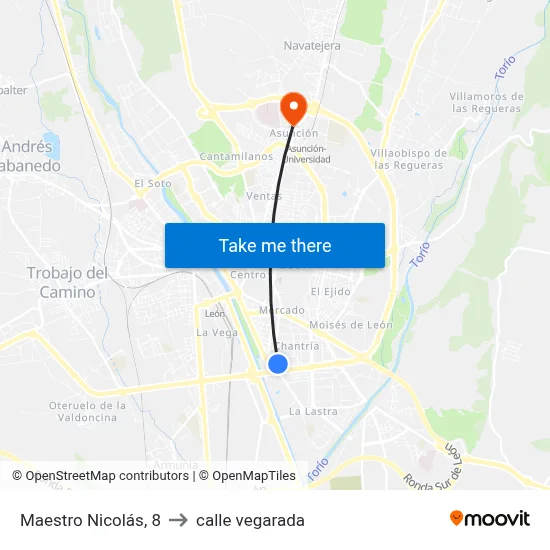 Maestro Nicolás, 8 to calle vegarada map