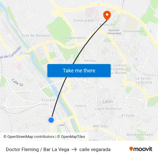 Doctor Fleming / Bar La Vega to calle vegarada map