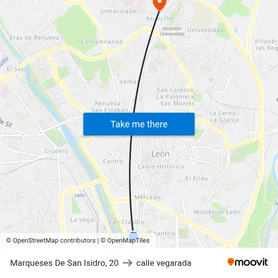 Marqueses De San Isidro, 20 to calle vegarada map