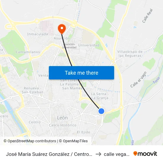 José María Suárez González / Centro De Salud to calle vegarada map
