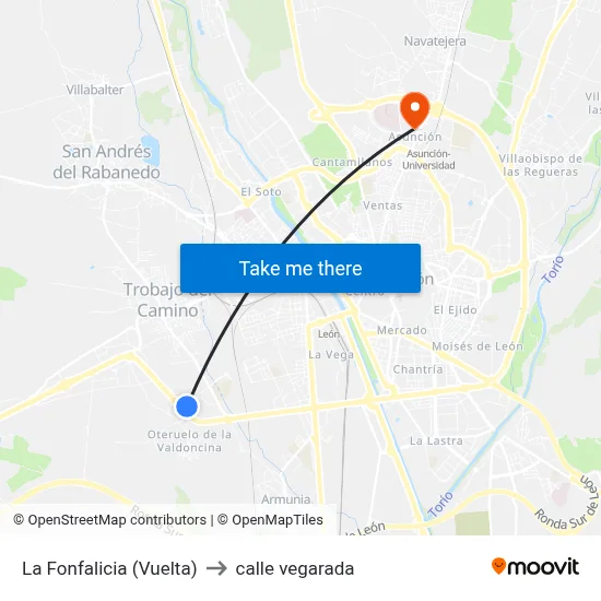 La Fonfalicia (Vuelta) to calle vegarada map