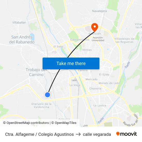 Ctra. Alfageme / Colegio Agustinos to calle vegarada map