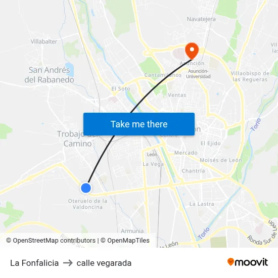 La Fonfalicia to calle vegarada map