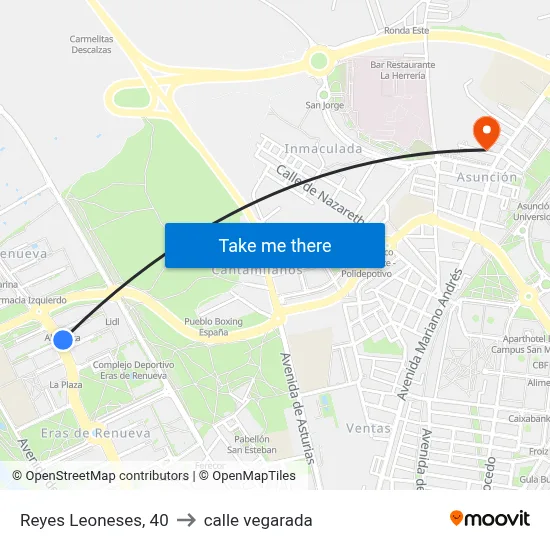 Reyes Leoneses, 40 to calle vegarada map