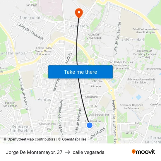 Jorge De Montemayor, 37 to calle vegarada map