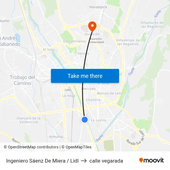 Ingeniero Sáenz De Miera / Lidl to calle vegarada map