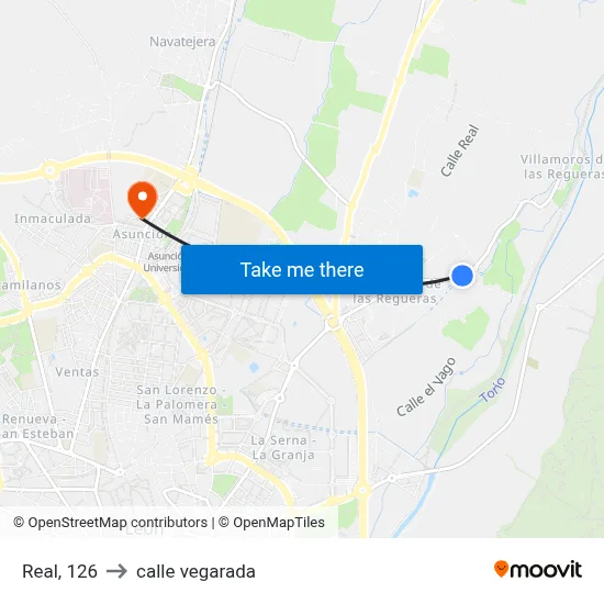 Real, 126 to calle vegarada map
