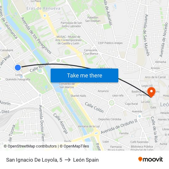 San Ignacio De Loyola, 5 to León Spain map