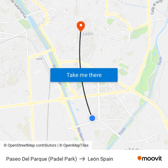 Paseo Del Parque (Padel Park) to León Spain map