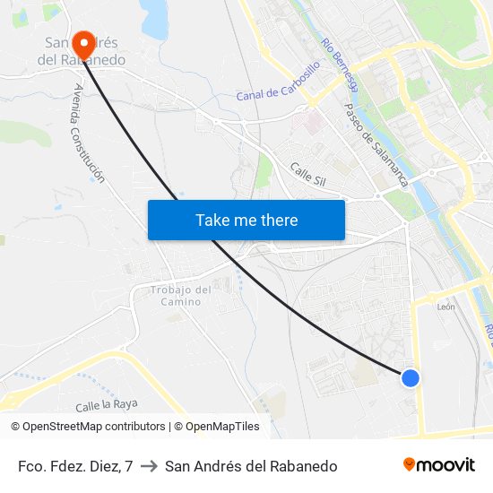 Fco. Fdez. Diez, 7 to San Andrés del Rabanedo map