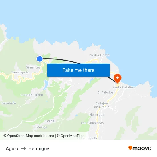 Agulo to Hermigua map