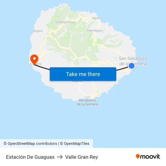Estación De Guaguas to Valle Gran Rey map