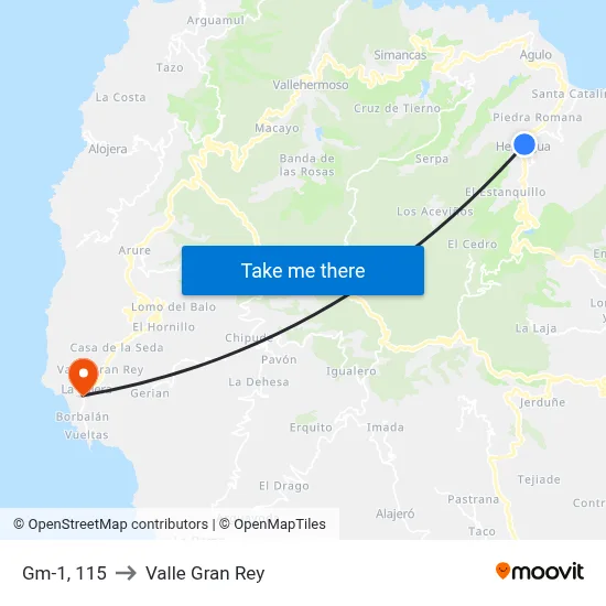 Gm-1, 115 to Valle Gran Rey map