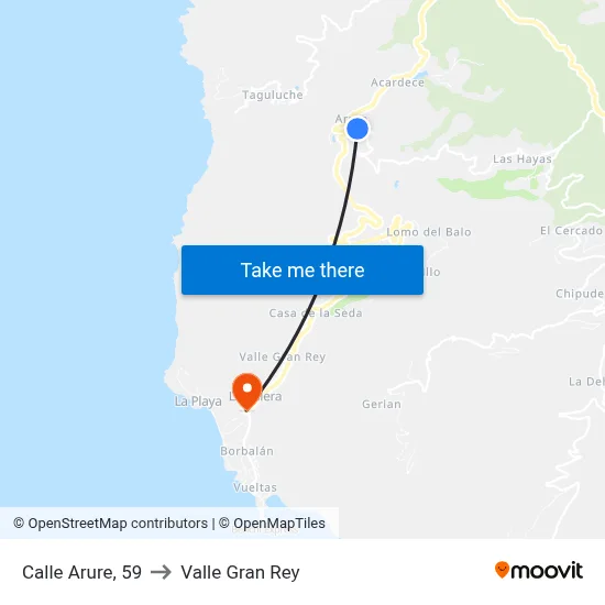 Calle Arure, 59 to Valle Gran Rey map