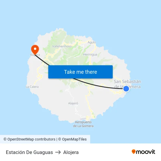 Estación De Guaguas to Alojera map