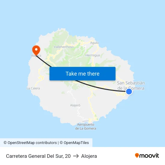 Carretera General Del Sur, 20 to Alojera map