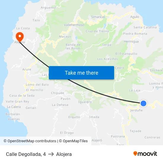 Calle Degollada, 4 to Alojera map