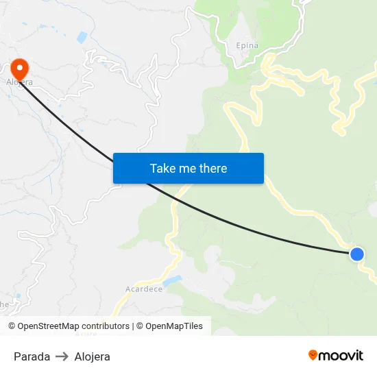 Parada to Alojera map
