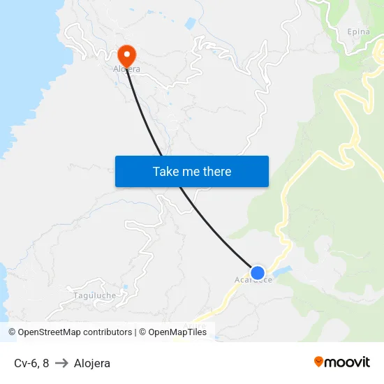Cv-6, 8 to Alojera map