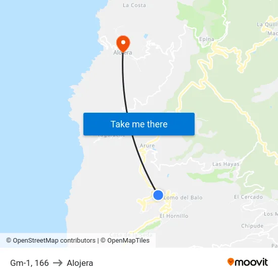 Gm-1, 166 to Alojera map