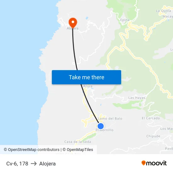 Cv-6, 178 to Alojera map