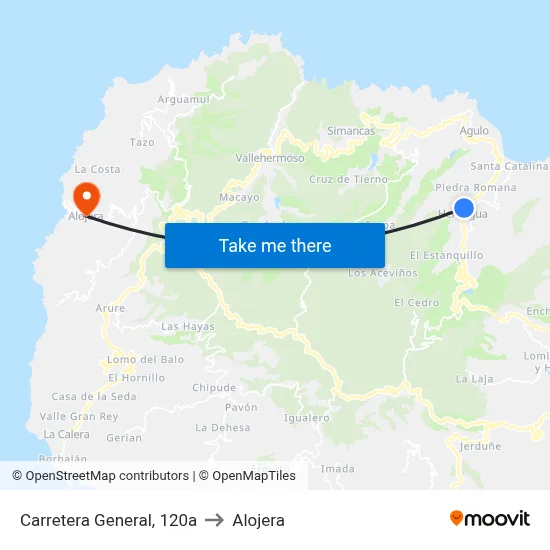 Carretera General, 120a to Alojera map