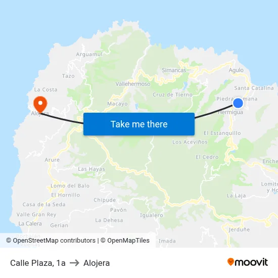 Calle Plaza, 1a to Alojera map
