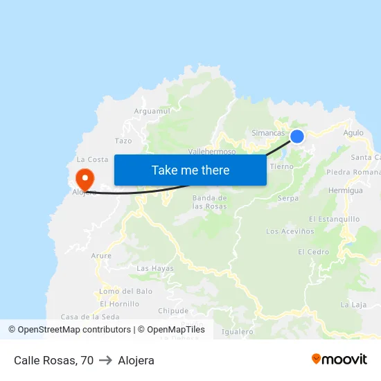 Calle Rosas, 70 to Alojera map