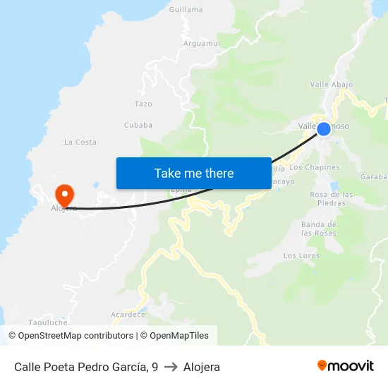 Calle Poeta Pedro García, 9 to Alojera map