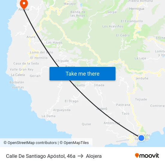 Calle De Santiago Apóstol, 46a to Alojera map
