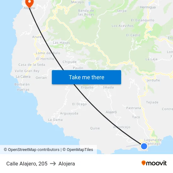 Calle Alajero, 205 to Alojera map