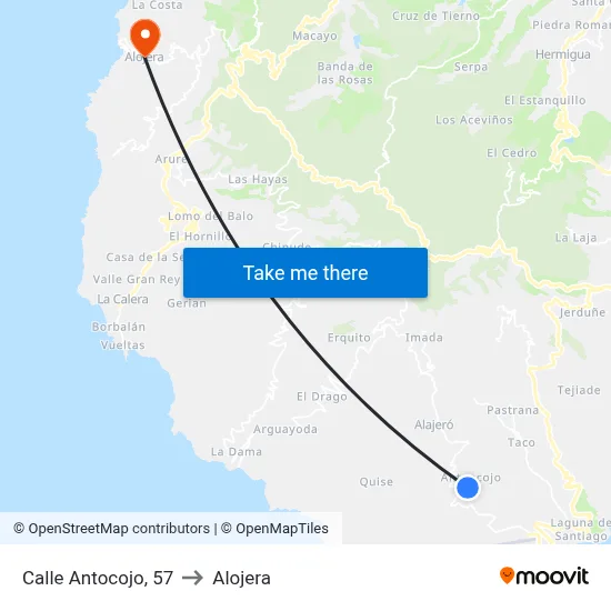 Calle Antocojo, 57 to Alojera map