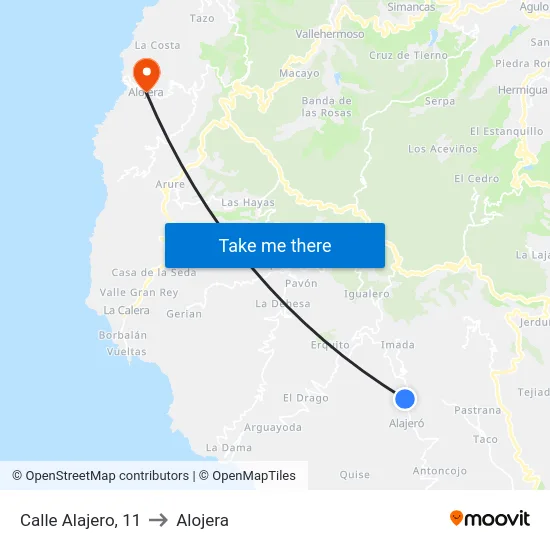 Calle Alajero, 11 to Alojera map