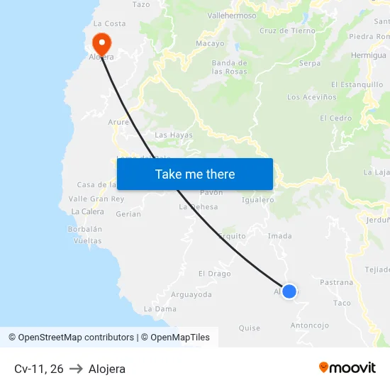 Cv-11, 26 to Alojera map