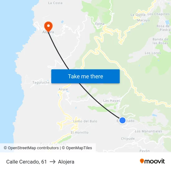 Calle Cercado, 61 to Alojera map