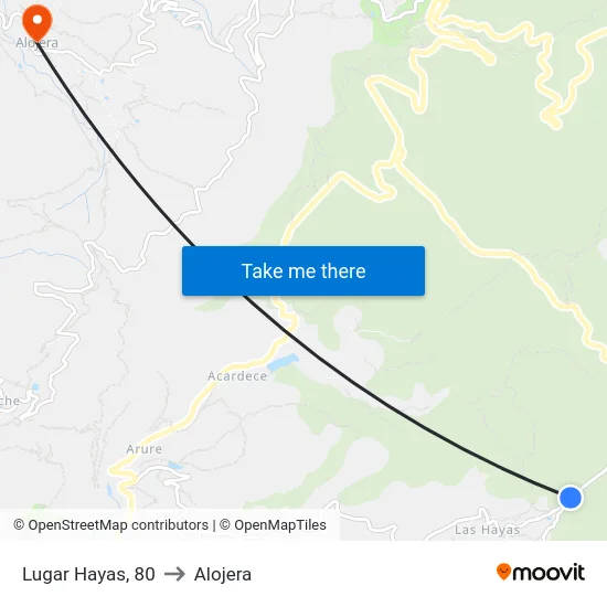 Lugar Hayas, 80 to Alojera map
