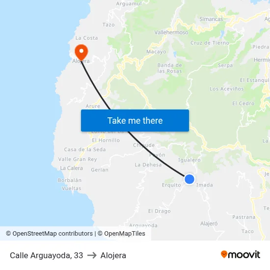 Calle Arguayoda, 33 to Alojera map