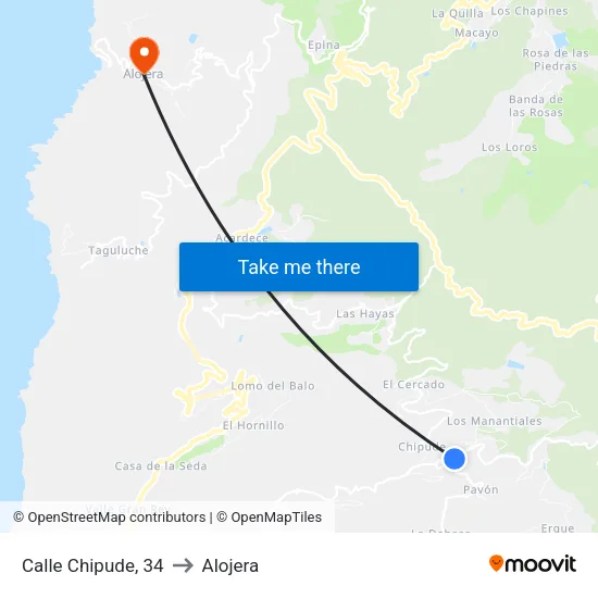 Calle Chipude, 34 to Alojera map